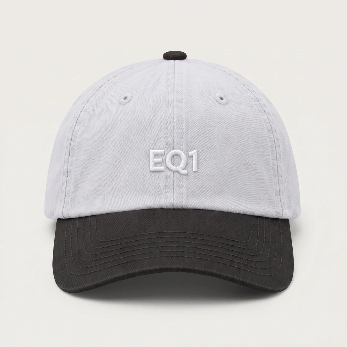 White and Black Two Tone Dad Cap for Men