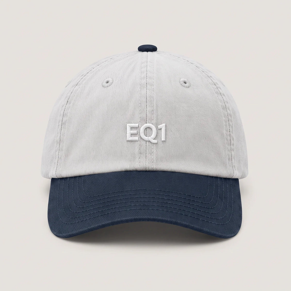 White and Navy Two Tone Dad Cap for Men