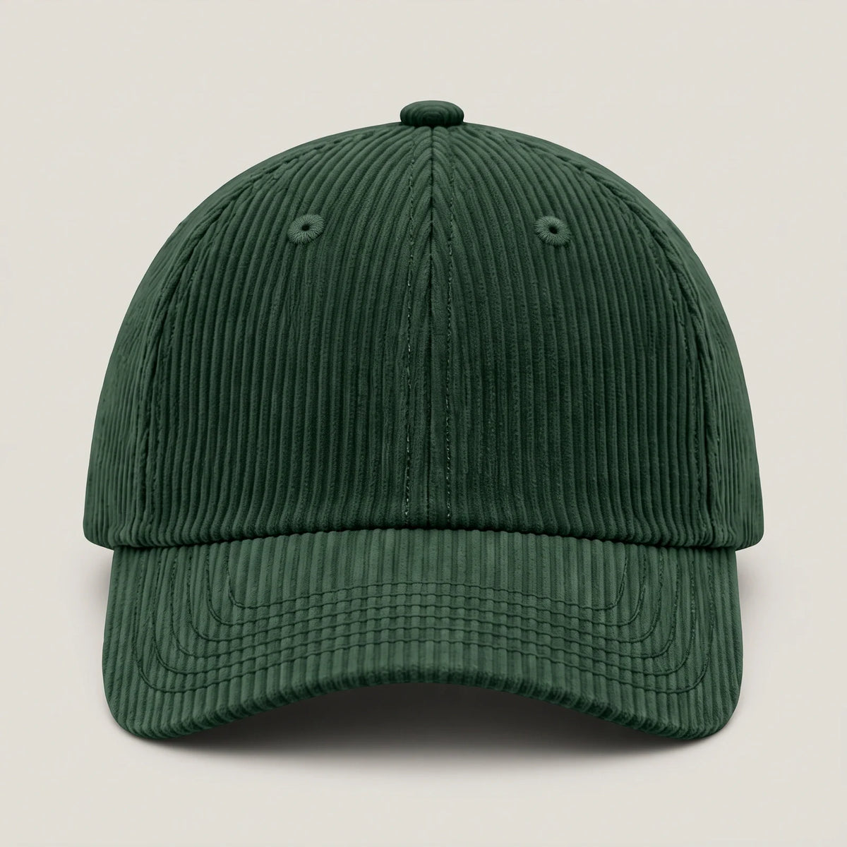 Forest Green Corduroy Baseball Cap, No Logo