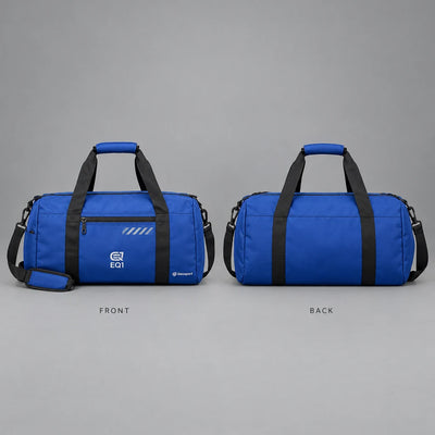EQ1 Transit Carry Sport Duffel in royal cobalt blue, front and back