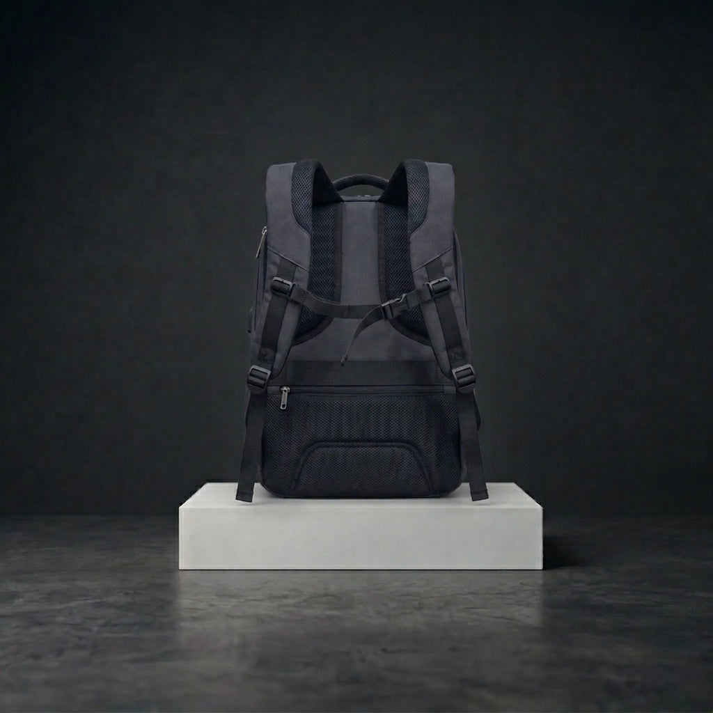 Back view of Pulse Hybrid Business Backpack with modern design