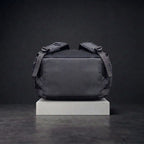 Black backpack bottom view