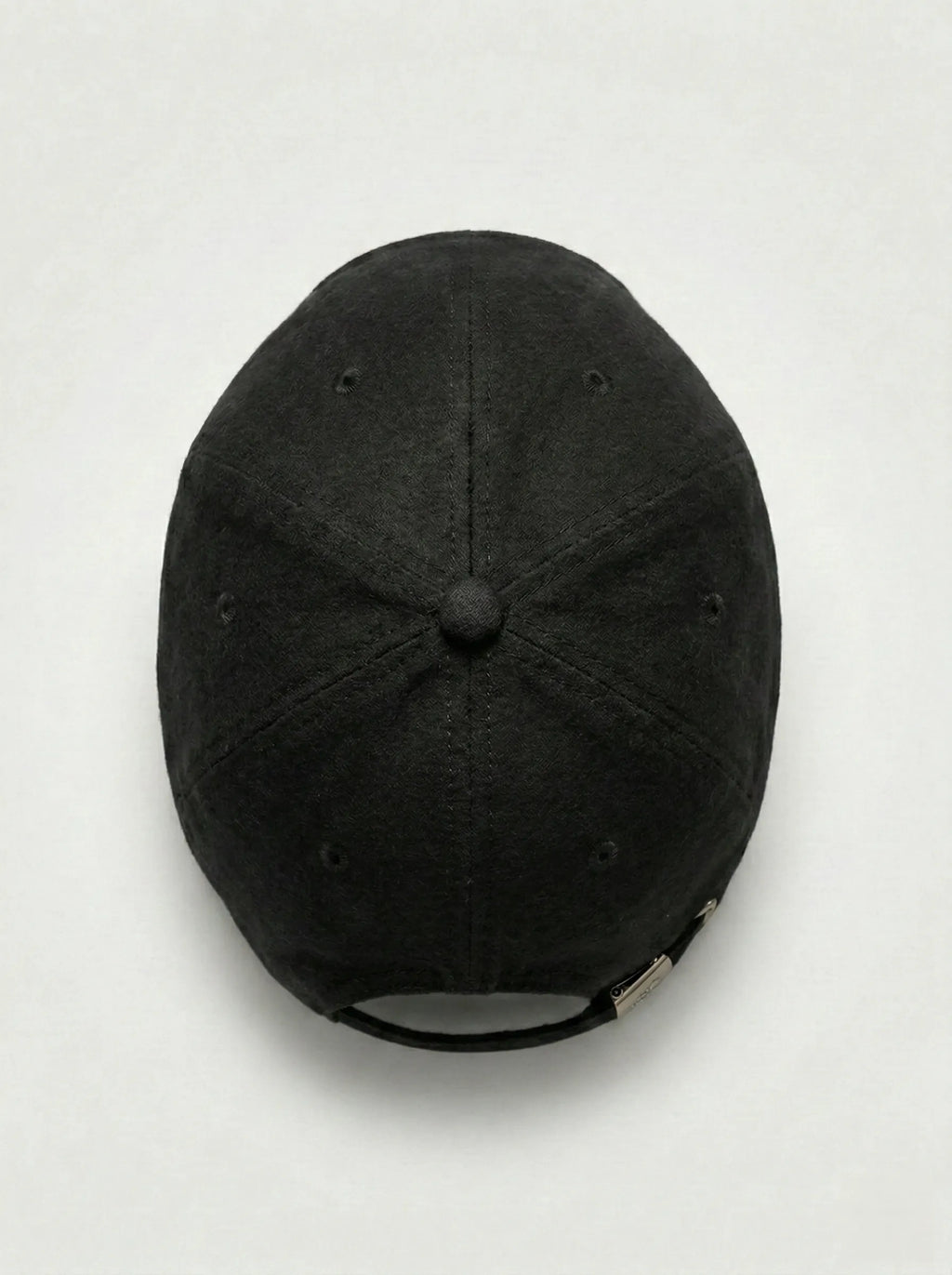 upper view of black baseball cap