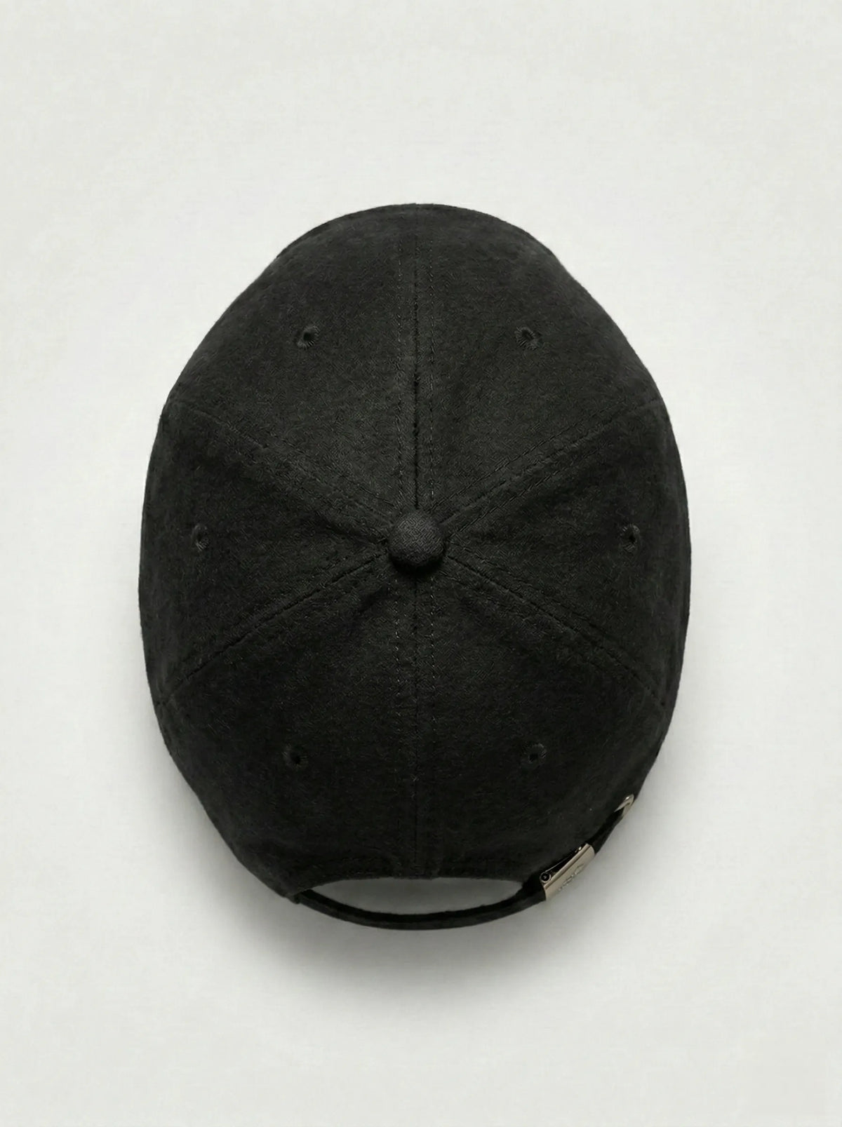 upper view of black baseball cap