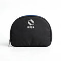 Black zippered pouch with EQ1 logo placed against white background