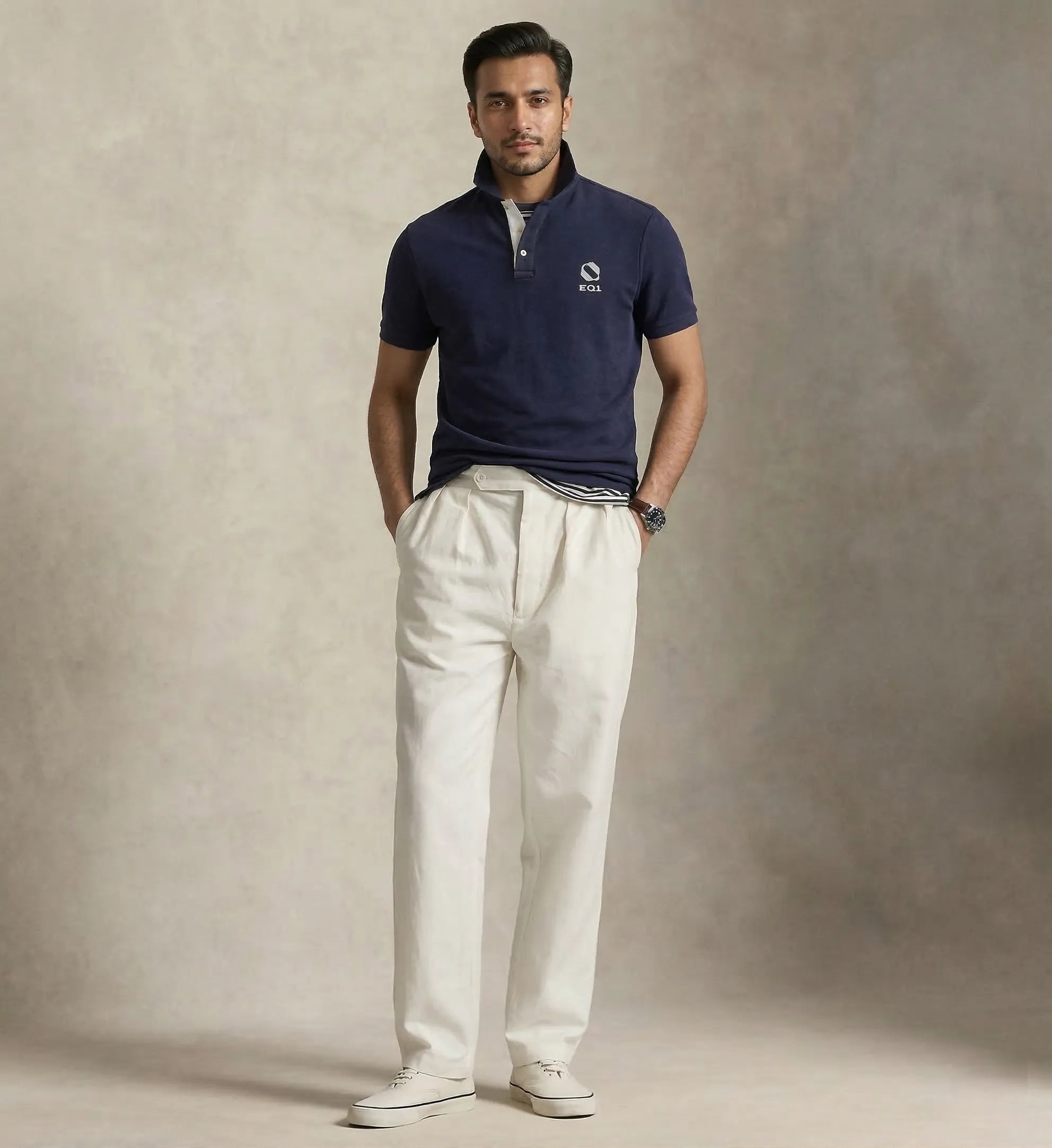 EQ1 Signature Polo — Midnight Navy