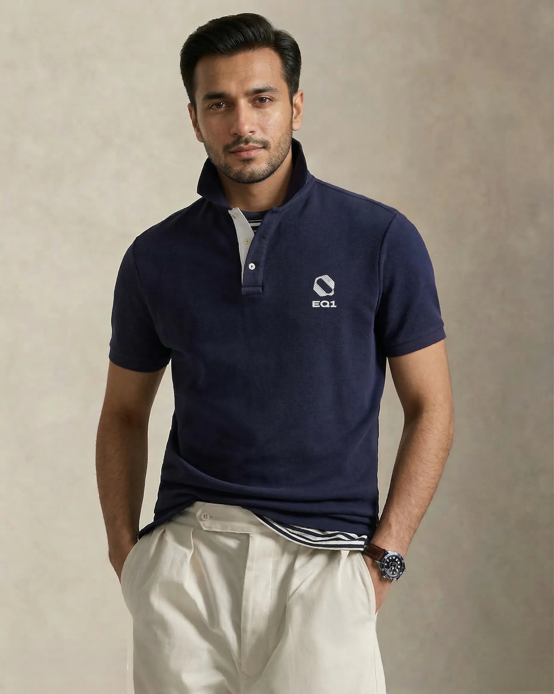 EQ1 Signature Polo — Midnight Navy