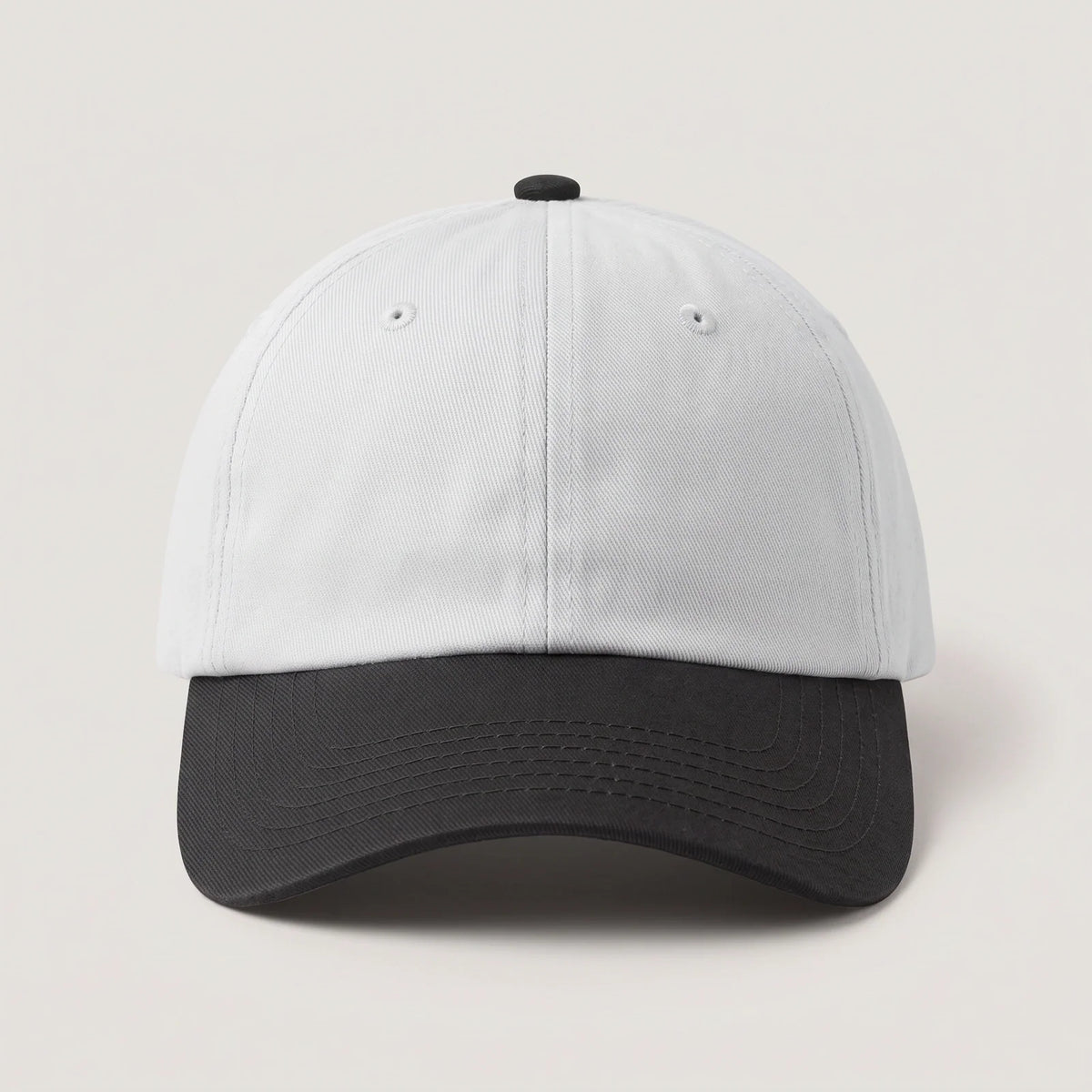 White and Black Two Tone Dad Cap, No Logo