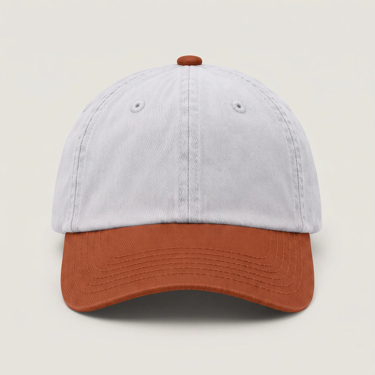 White and Rust Two Tone Dad Cap, No Logo