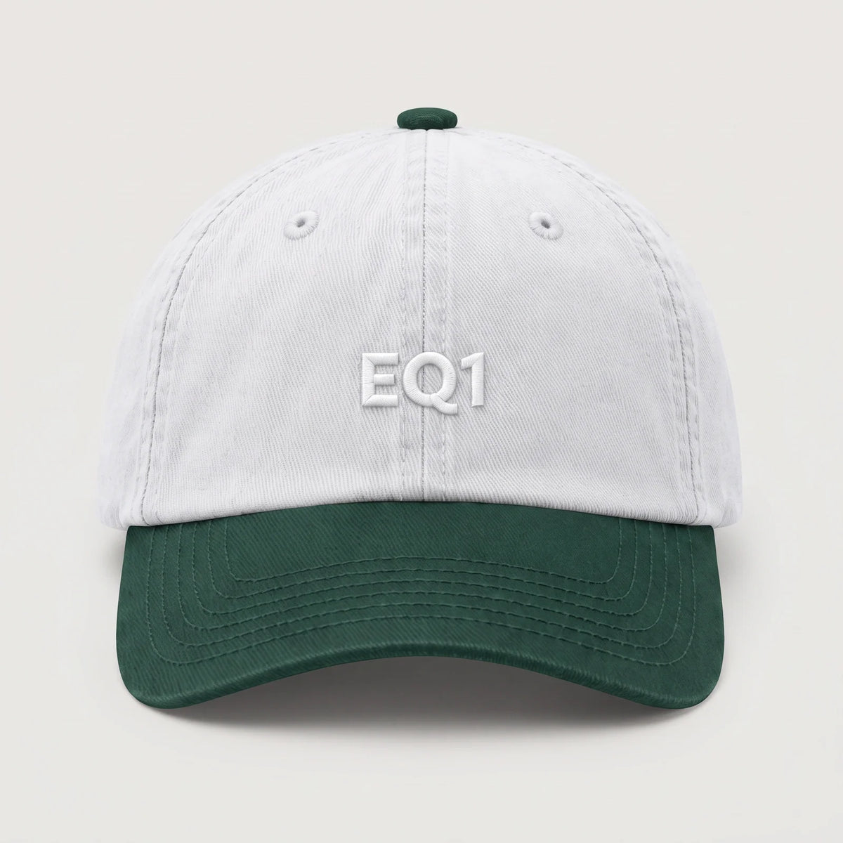 White and Forest Two Tone Dad Cap for Men