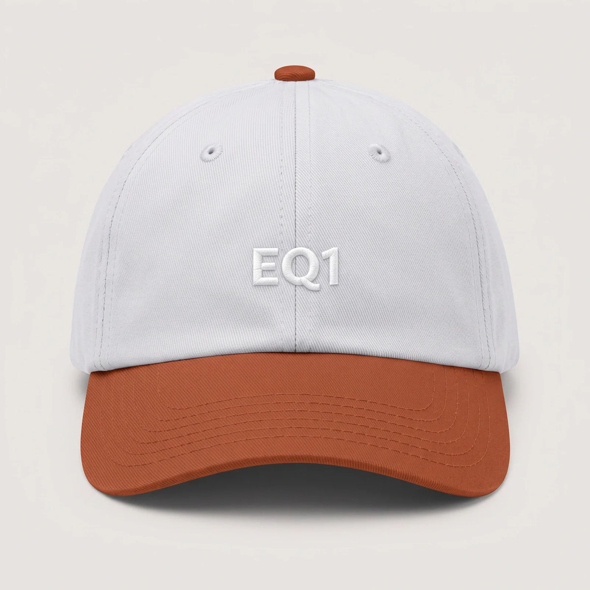 White and Rust Two Tone Dad Cap for Men