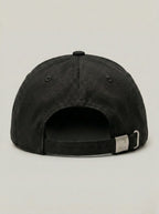 Back view of black baseball cap