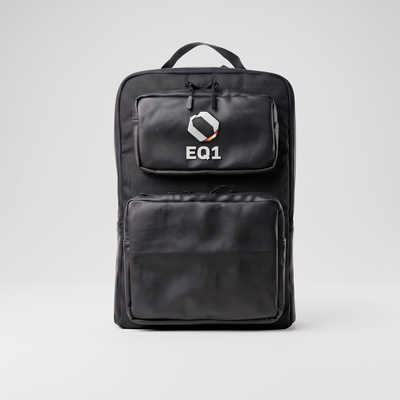 EQ1 Executive Backpack, slimline matte black business bag