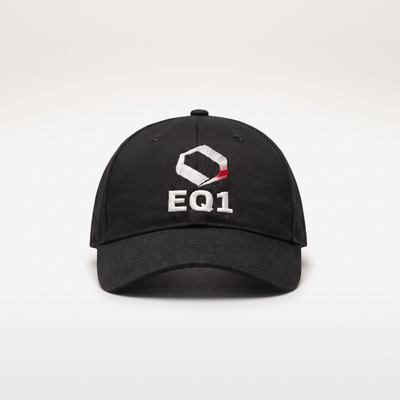 EQ1 Icon Canvas Baseball Cap in stealth black cotton canvas