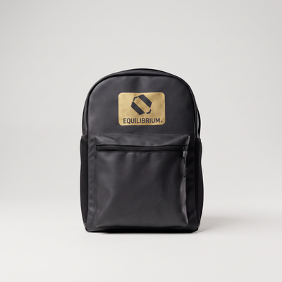 EQ1 Signature Elite Backpack in matte black with gold insignia