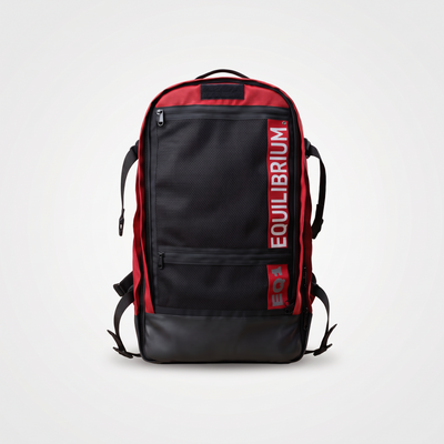 EQ1 Vanguard Tactical Travel Backpack in crimson red and onyx black