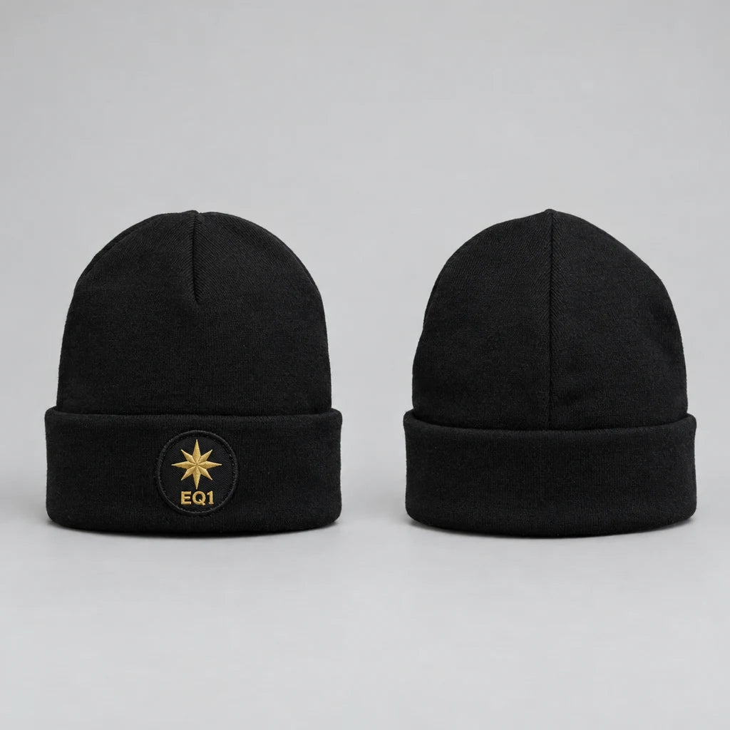 EQ1 Night Watch Cuffed Beanie, Jet Black