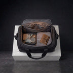 duffle bag material and zipper details